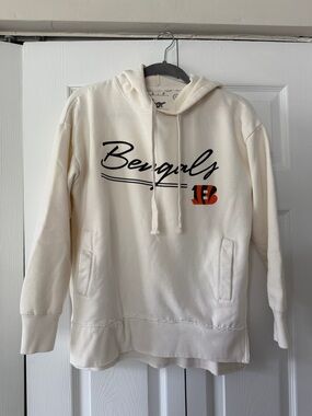 Cream Crewneck Hoodie with Script Logo